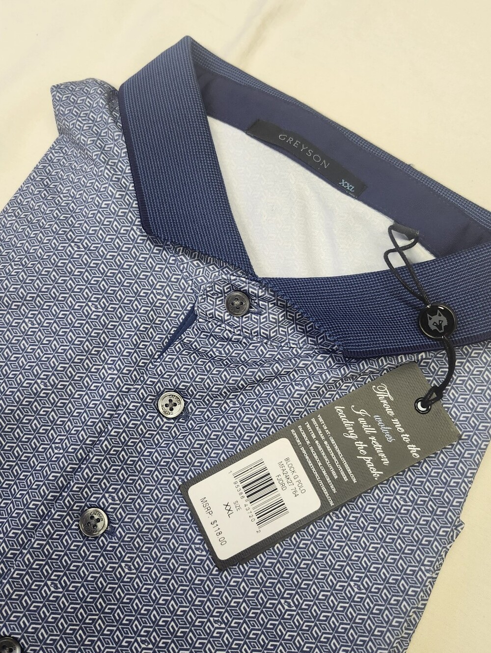 Greyson Men's Blue Block G Performance Polo 2XL